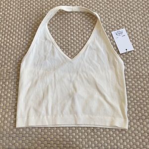 So Halter Cream Tank Top